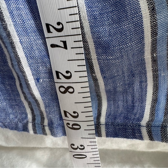 Lauren Ralph Lauren 100% Linen Striped Tunic Top Blue White 1X - Picture 8 of 8